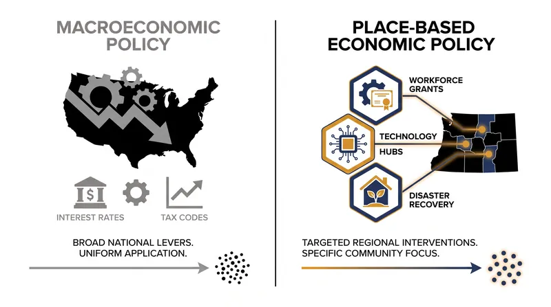 Place-based policies target specific geographic regions rather than applying broad national economic levers.