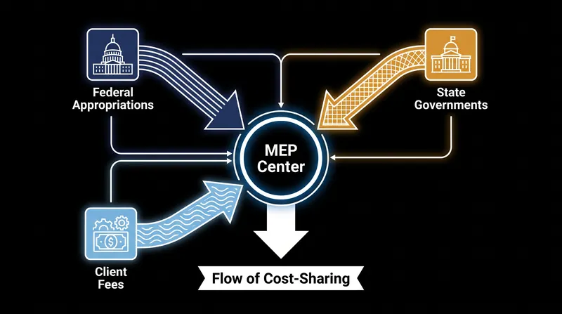 The MEP operates on a cost-share model, combining federal seed money with state and private funds.