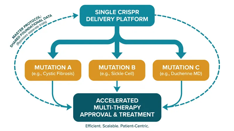 Master protocols allow developers to use a single approved delivery platform to treat multiple genetic mutations.