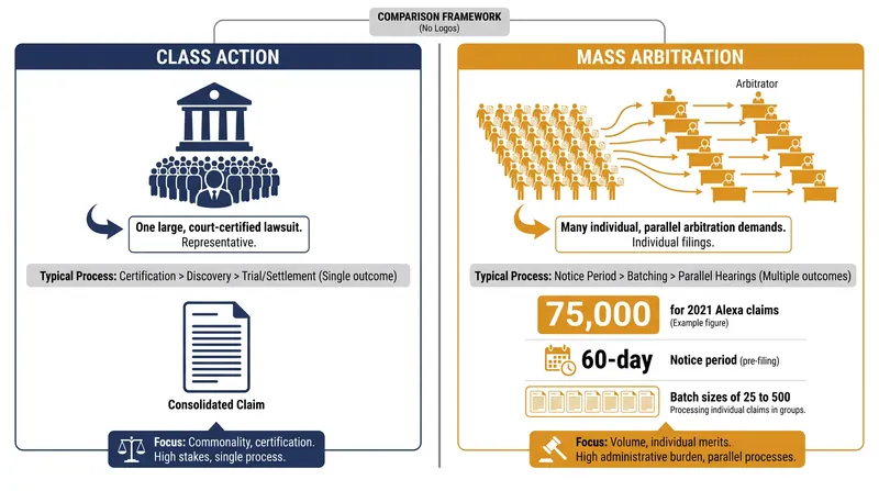 The new terms introduce batching rules and a 60-day notice period to manage mass claims.
