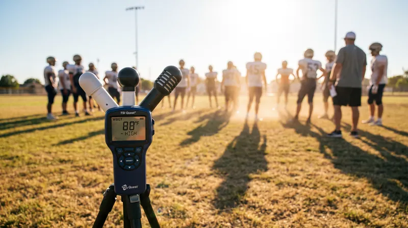 Wet-Bulb Globe Temperature (WBGT) monitors are becoming mandatory equipment on sidelines to dictate safe play thresholds.