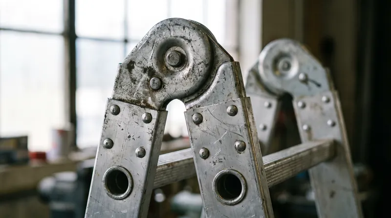 The failure centers on a quarter-inch chrome-colored spreader bolt inside the hinge assembly.