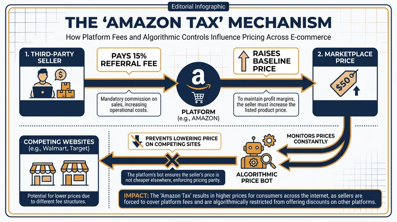 Plaintiffs allege Amazon's fees and algorithmic enforcement create an artificial price floor across the internet.