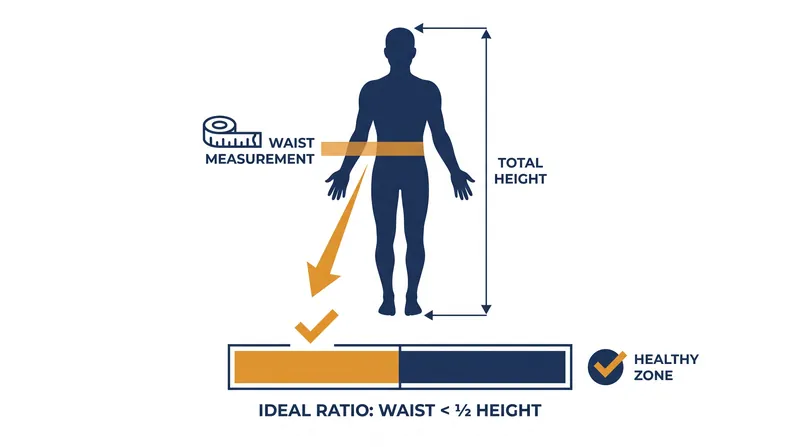 The waist-to-height ratio offers a universal threshold: keep your waist circumference to less than half your height.