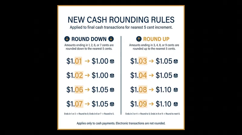 How the new federal rounding framework affects cash totals at the register.