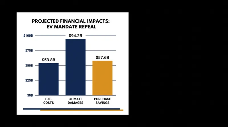Government projections outline the long-term financial trade-offs of repealing the EV mandate.