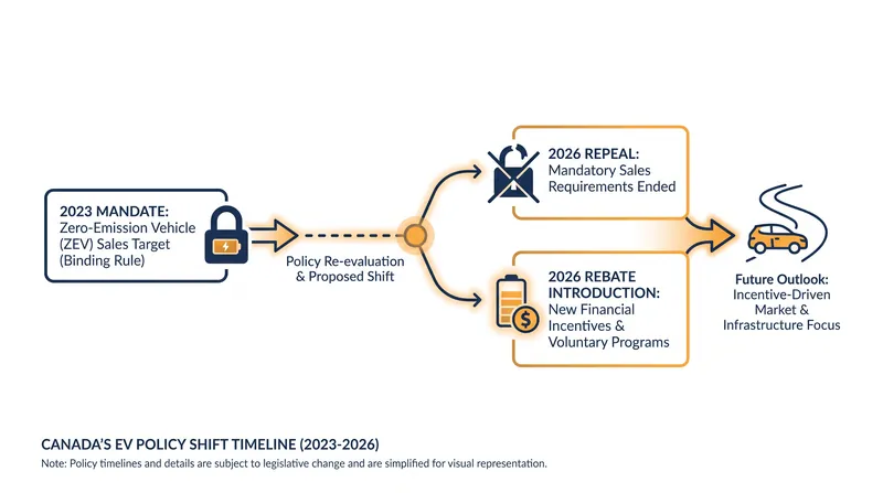 The evolution of Canada's federal electric vehicle policy.