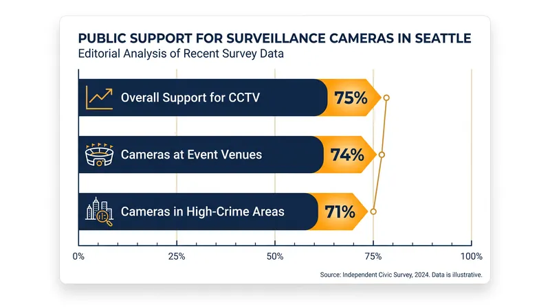Survey results show broad support for deploying cameras in specific high-traffic and high-crime areas.