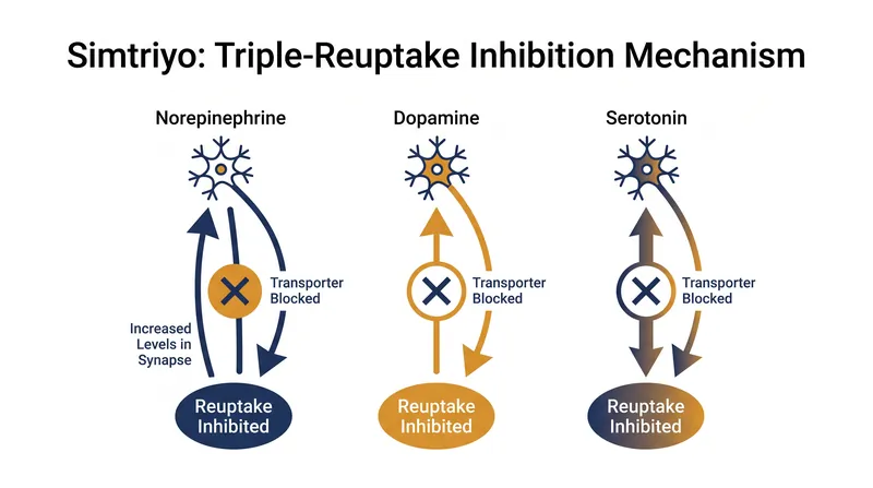 Simtriyo is the first approved ADHD medication to simultaneously target three key neurotransmitters.