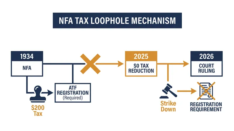 How the elimination of the $200 transfer tax dismantled the constitutional basis for NFA registration.