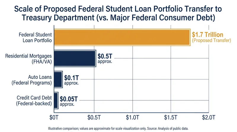 The $1.7 trillion federal student loan portfolio slated for transfer to the Treasury Department.