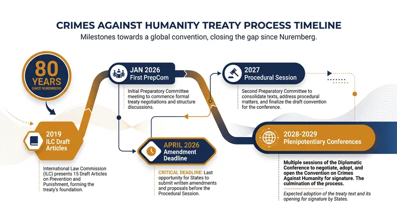 The multi-year procedural roadmap toward a binding international convention.