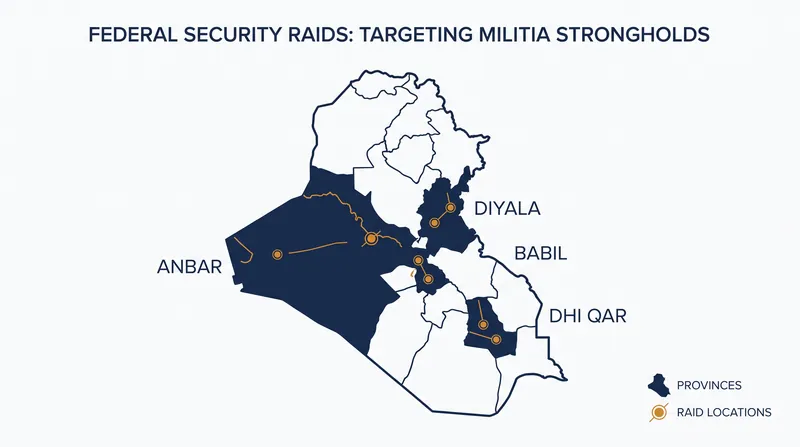 Recent Iraqi security operations have targeted militia strongholds across multiple provinces.