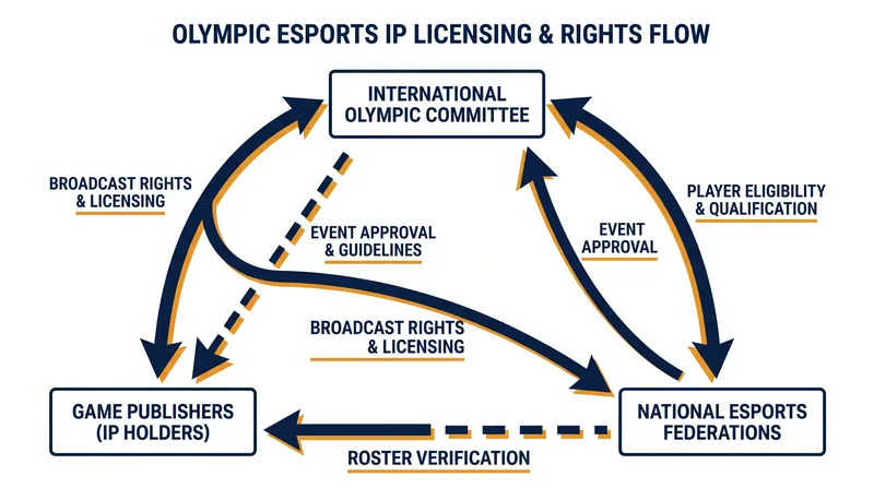 Unlike traditional sports, the IOC must negotiate complex licensing agreements with corporate IP holders.