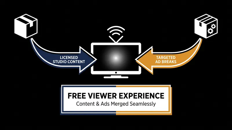 How the FAST (Free Ad-Supported Television) economic model operates.