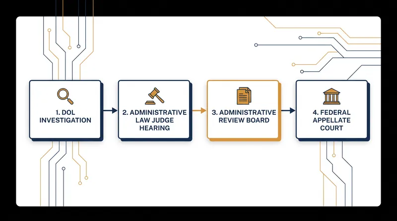 The current administrative path for employers contesting Department of Labor wage violations.