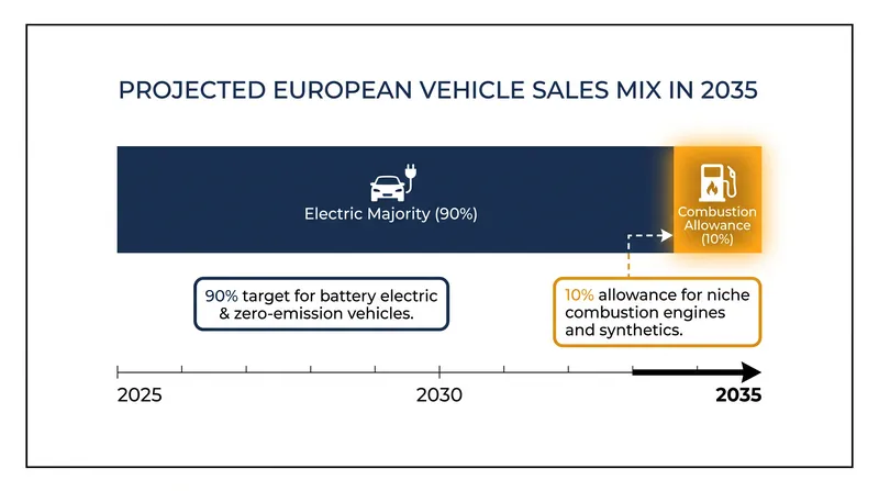 Projected market share under the revised 90% fleet emissions target.