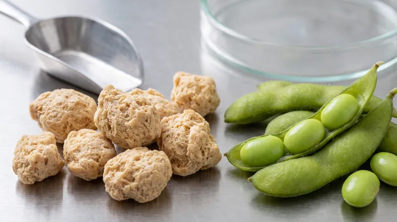 Textured vegetable proteins are heavily processed isolates stripped of their original plant architecture.