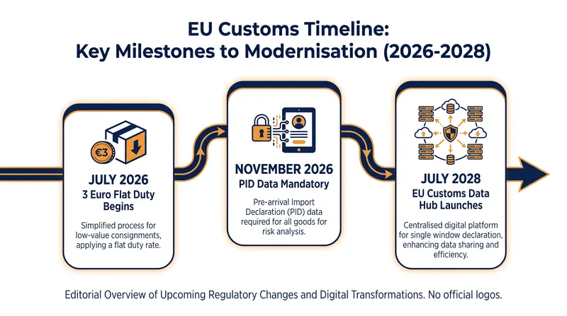 The phased timeline for the EU's customs overhaul.