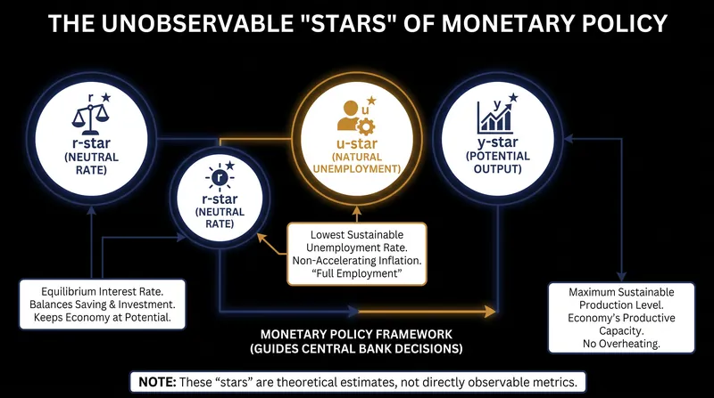 The theoretical variables that currently guide central bank policy.