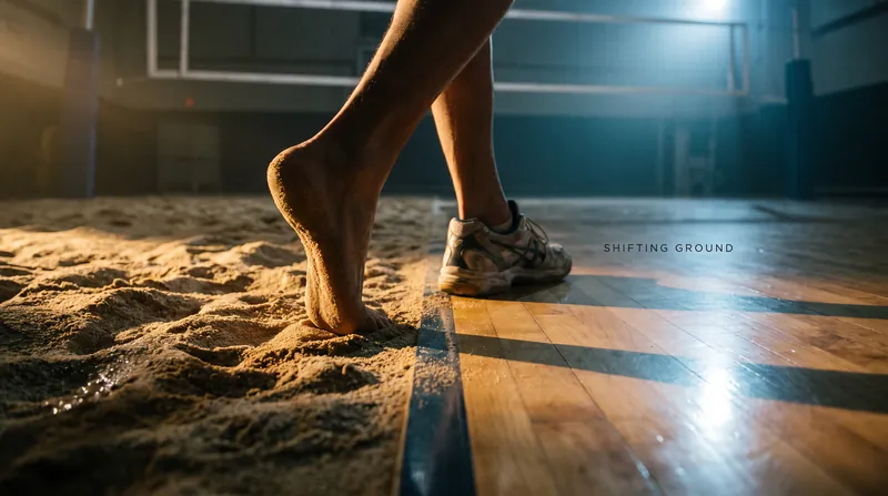 The transition from the forgiving sand to the high-impact hardwood presents a unique physical challenge.