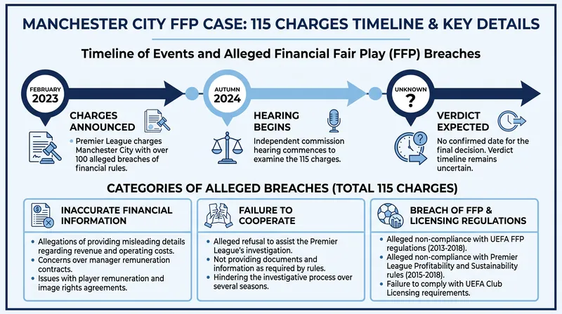The timeline of the Premier League's investigation into Manchester City's finances.