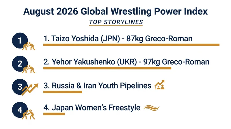 The hottest competitors and teams shaping the international wrestling landscape this month.