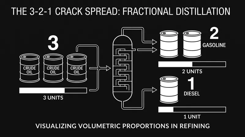 The rigid chemistry of fractional distillation limits how much diesel a refinery can extract from each barrel of crude.