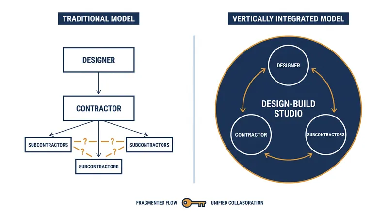 The design-build model consolidates the fragmented traditional renovation process into a single point of accountability.