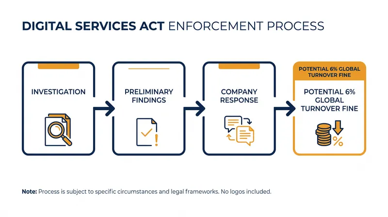The enforcement timeline and potential penalties under the EU's Digital Services Act.