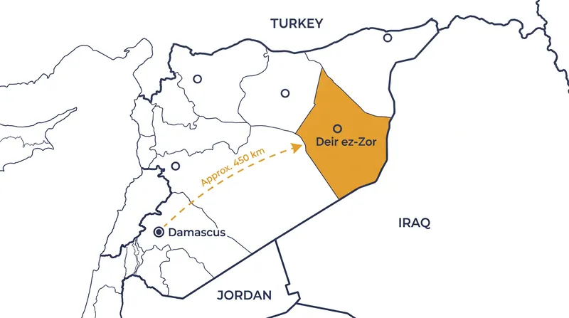 The Deir ez-Zor site is located in eastern Syria, a region that has seen extensive conflict over the past decade.