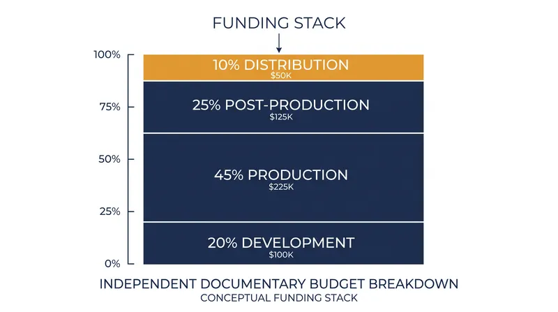 A typical independent documentary relies on a complex stack of grants, co-productions, and private investment.