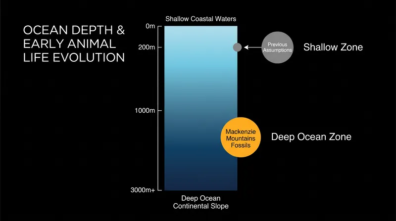 Geological evidence suggests these early animals thrived in the stable environment of the deep continental slope.