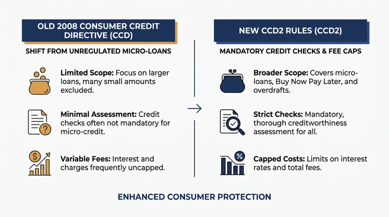 The revised directive closes a loophole that previously exempted loans under €200 from regulatory oversight.
