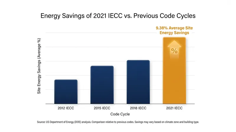 Homes built to the 2021 standard use nearly 10% less energy than those built to the previous generation of codes.