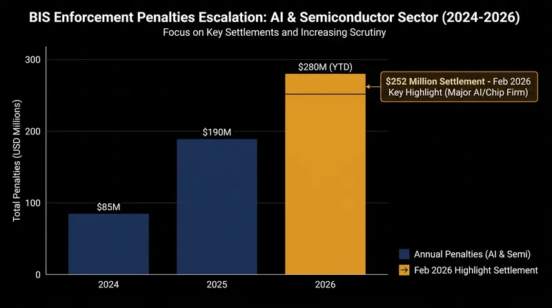 Recent enforcement actions demonstrate a sharp increase in penalties for export control violations.