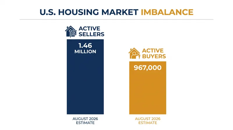 Sellers currently outnumber active buyers by 51 percent nationwide, a near-record surplus.