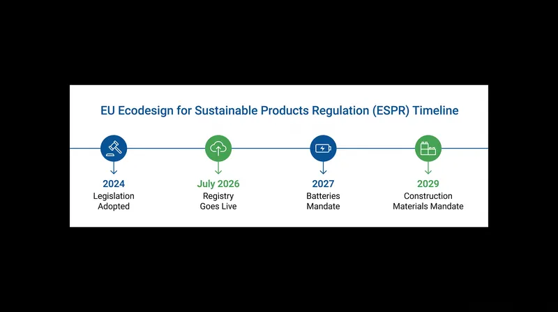 The mandate is rolling out in phases, with construction materials expected to require full compliance by 2029.