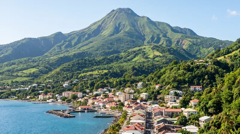 The town of Saint-Pierre sits at the foot of Mount Pelée, which devastated the original settlement in 1902.