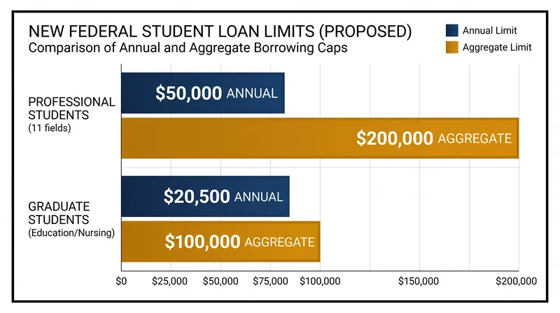 The new federal borrowing limits create a stark divide between designated professional degrees and standard graduate programs.