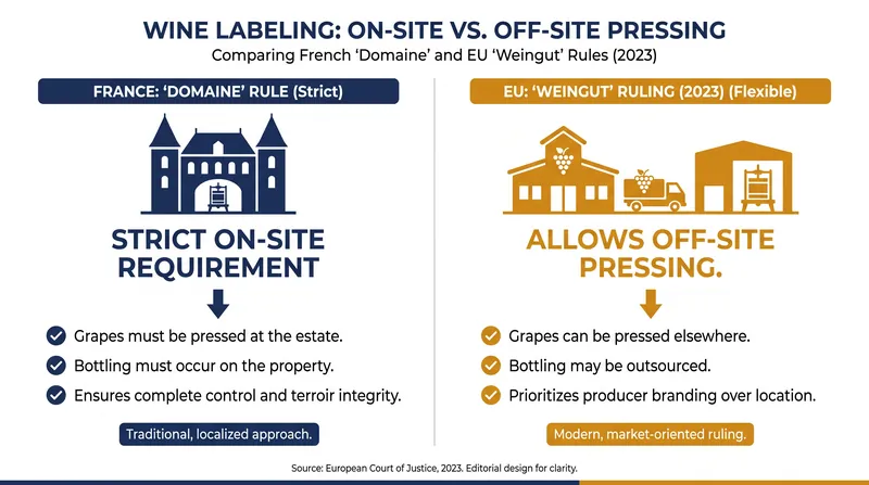 The French ruling puts domestic law at odds with recent European Court of Justice decisions regarding estate labeling.