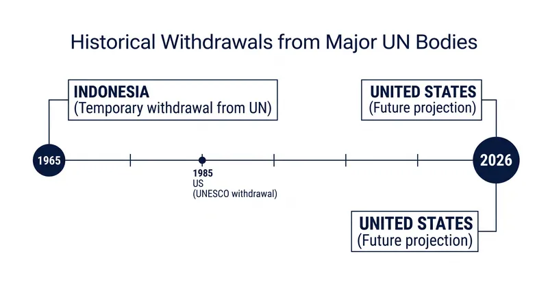 Systemic withdrawals from the core United Nations architecture have been historically rare.