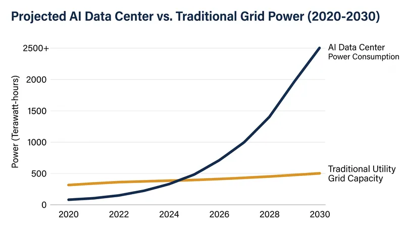 The widening gap between AI power demand and available grid capacity is driving tech investment into alternative baseload generation.
