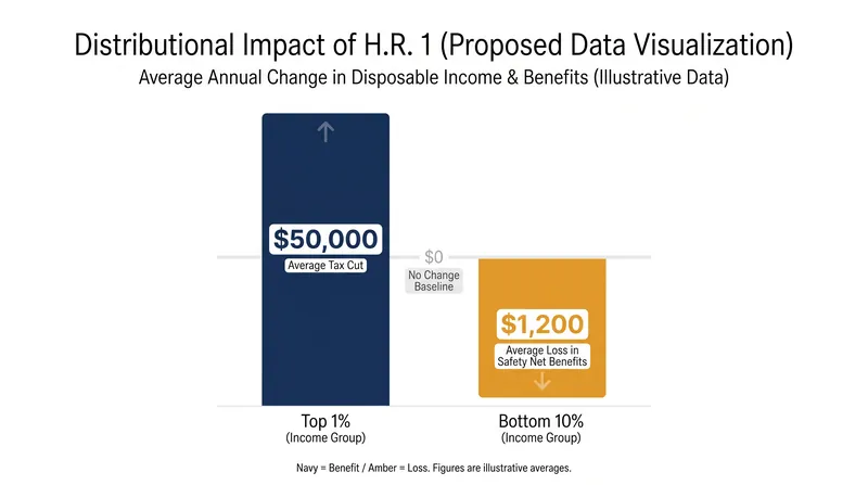 The distributional impact of the legislation heavily favors high-income earners while reducing benefits for the lowest decile.