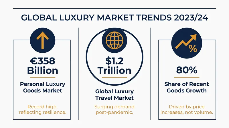 The financial reality of the luxury market's structural shift toward services and travel.