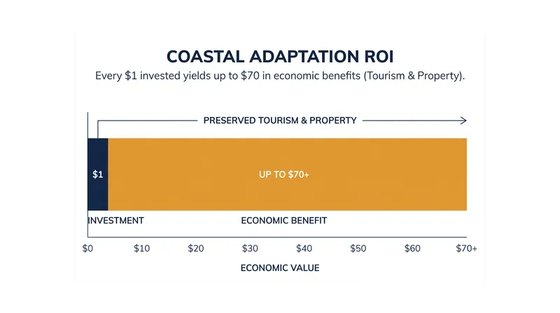 Economic studies show that investing in coastal resilience yields massive returns by protecting local tourism economies.