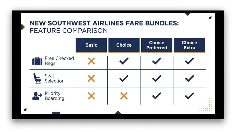 The unbundled fare model separates the base ticket from amenities like luggage and seat selection.