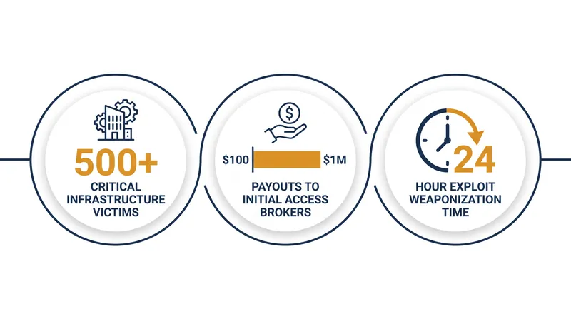 Key metrics detailing the scale and speed of the Medusa ransomware operation.