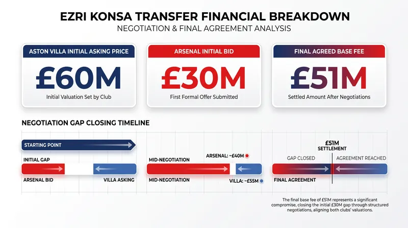 How Arsenal and Aston Villa bridged a £30 million valuation gap to finalize the transfer.