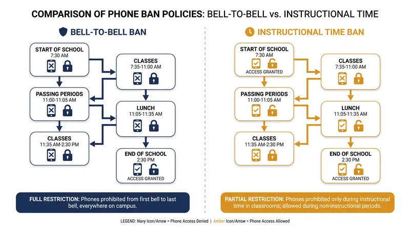 How bell-to-bell bans eliminate the loopholes of older instructional-time policies.